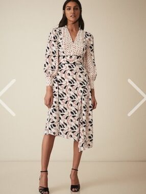 Reiss Emmi Floral Print Midi Dress